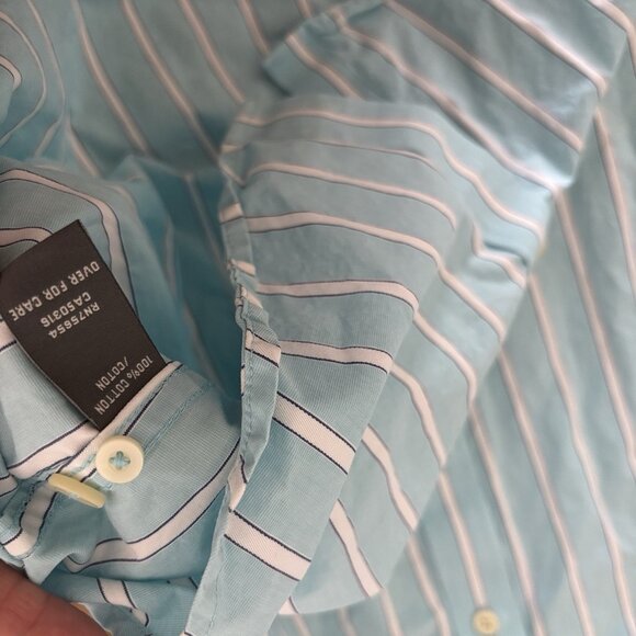 Abercrombie & Fitch Muscle Shirt Long Sleeve Mens Large Striped Y2K Preppy 2000s - Picture 13 of 14